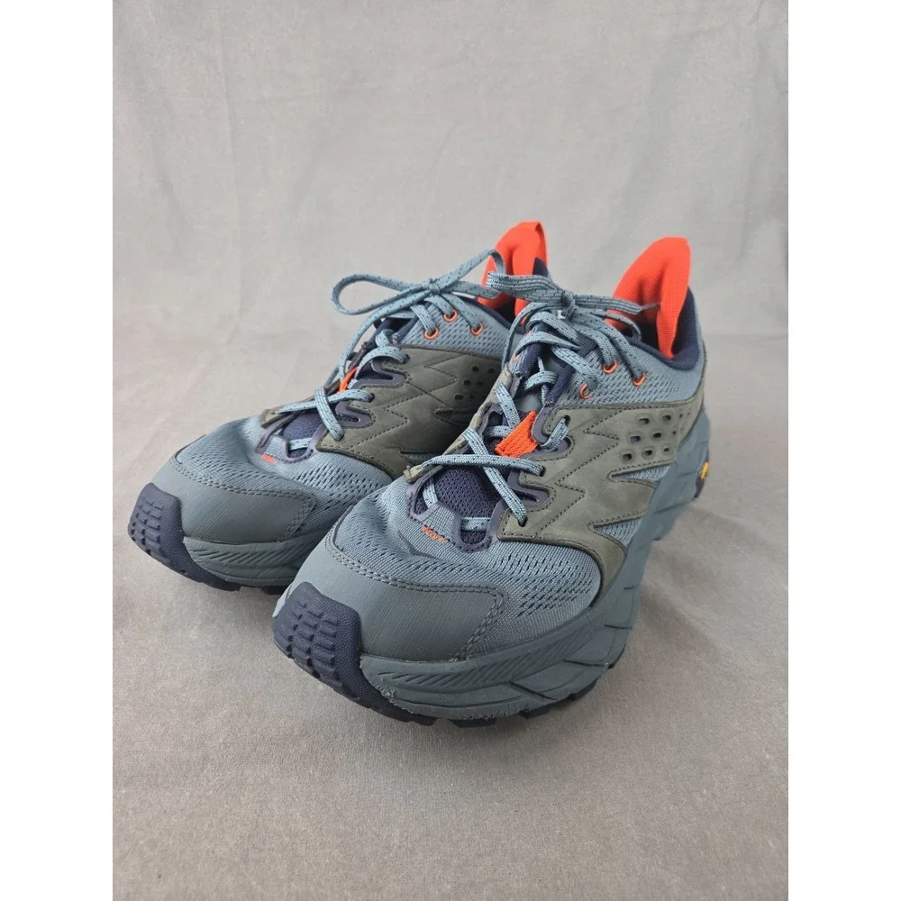 Hoka Anacapa Breeze Low Vibram Megagrip Trail Hiking Shoes Men's Size 10.5D Blue